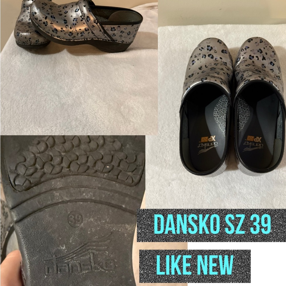 Dansko Women's Gray Leopard Print Clogs